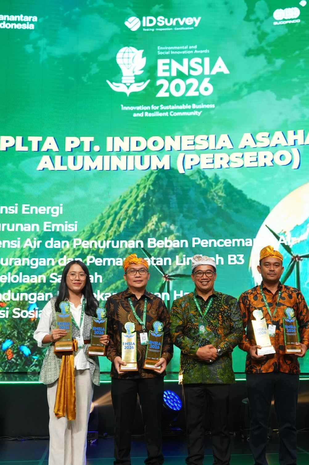 PLTA INALUM Raih 8 Penghargaan ENSIA 2026, Perkuat Praktik Industri Berkelanjutan 